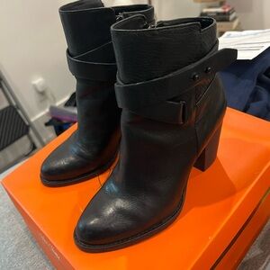 Black Leather Ankle Boots